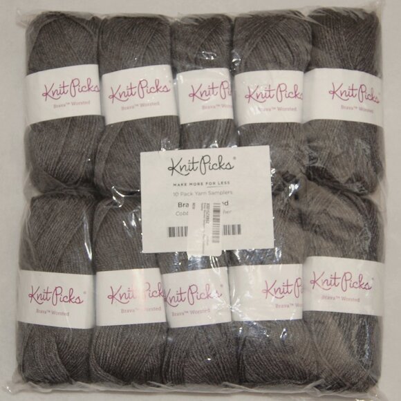 KnitPicks 10-Pack (36.5 oz) Brava Cobblestone Heather (Gray) #4 Worsted … - Picture 2 of 10